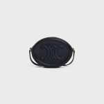 CROSSBODY OVAL PURSE CUIR TRIOMPHE IN SMOOTH CALFSKIN BLACK